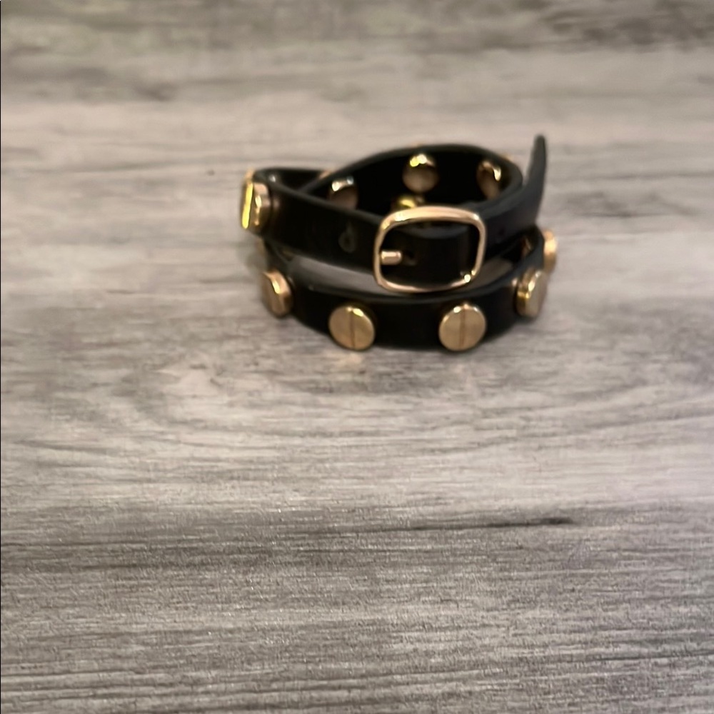 Black and Gold Studded Bracelet